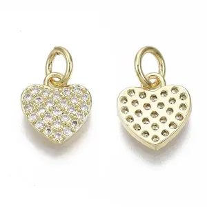 Brass Micro Pave Cubic Zirconia Charms