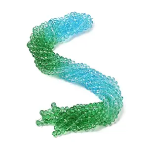 Transparent Painted Glass Beads Strands