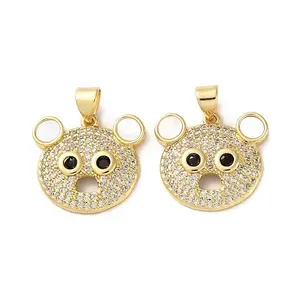 Brass Micro Pave Clear Cubic Zirconia Pendants