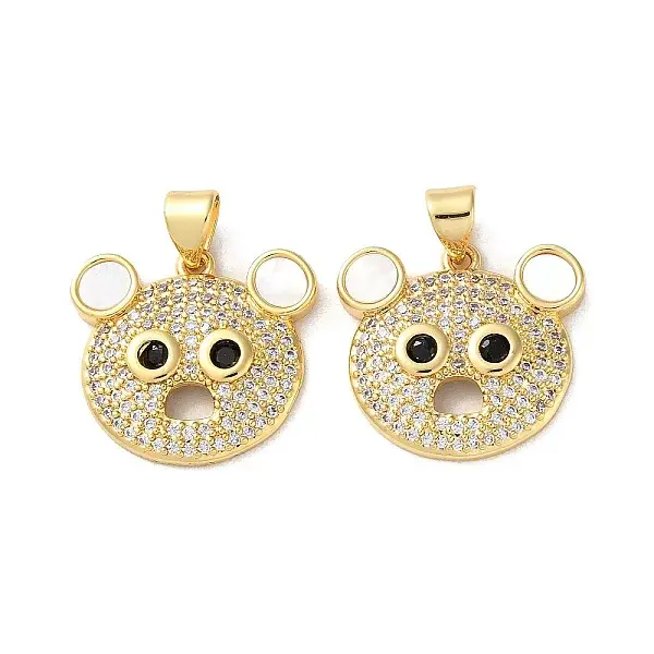 Brass Micro Pave Clear Cubic Zirconia Pendants