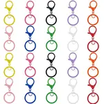 30Pcs 10 Colors Zinc Alloy Keychain Clasp Findings