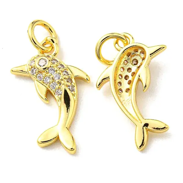 Rack Plating Brass Micro Pave Clear Cubic Zirconia Pendants