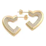 Brass Pave Cubic Zirconia Stud Earrings