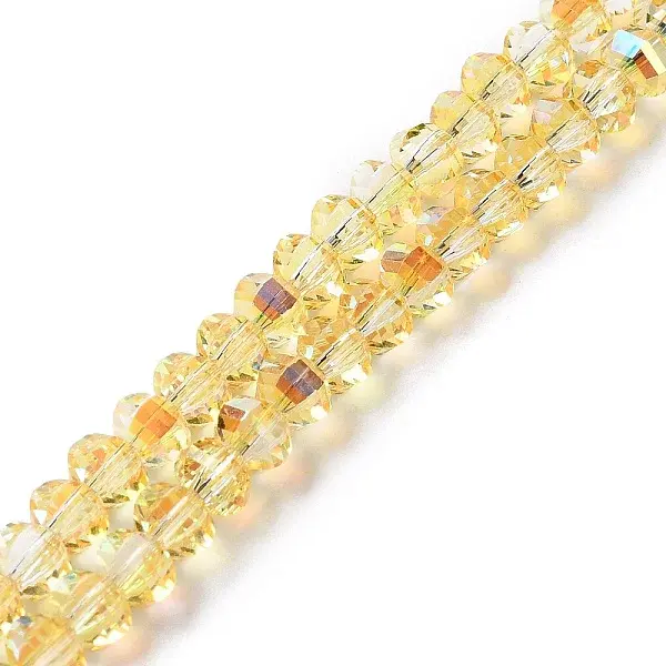 Transparent Electroplate Glass Beads Strands
