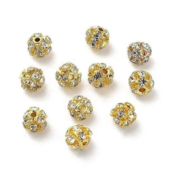 6mm Brass Rhinestone Beads