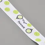 5 Yards Tennis Print Polyester Grosgrain Ribbon