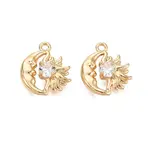Brass Micro Pave Clear Cubic Zirconia Charms
