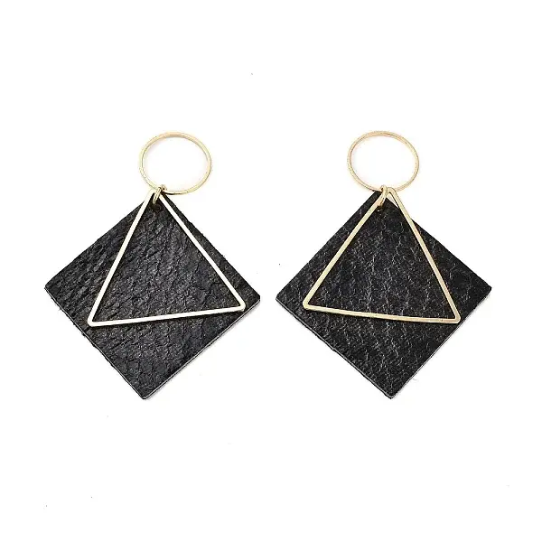 Brass with PU Leather Pendants