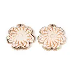 Synthetic Howlite Flower Pendants