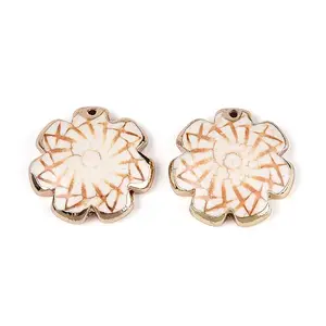 Synthetic Howlite Flower Pendants