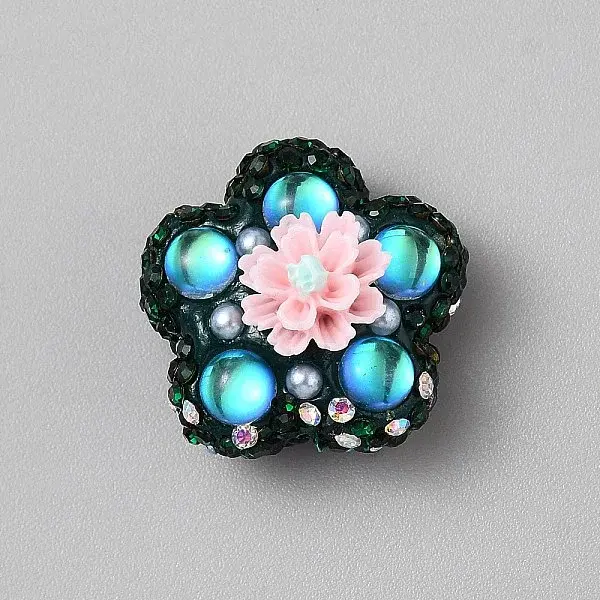 Handmade Polymer Clay Rhiestone Beads