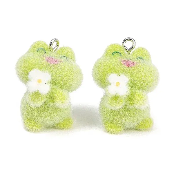 Flocking  Opaque Resin Pendants