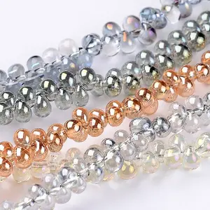 Teardrop Electroplate Glass Beads Strands