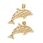 Brass Micro Pave Clear Cubic Zirconia Pendants