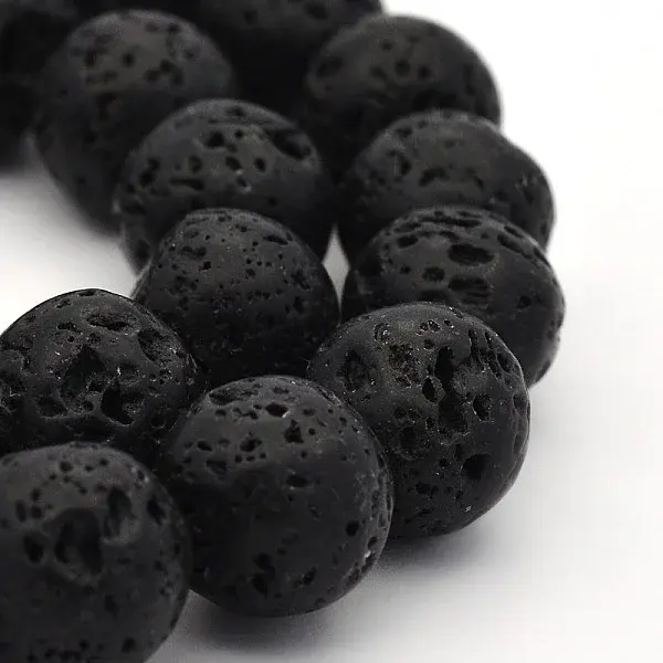 Natural Lava Rock Round Bead Strands