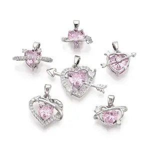 Brass Micro Pave Cubic Zirconia Pendants