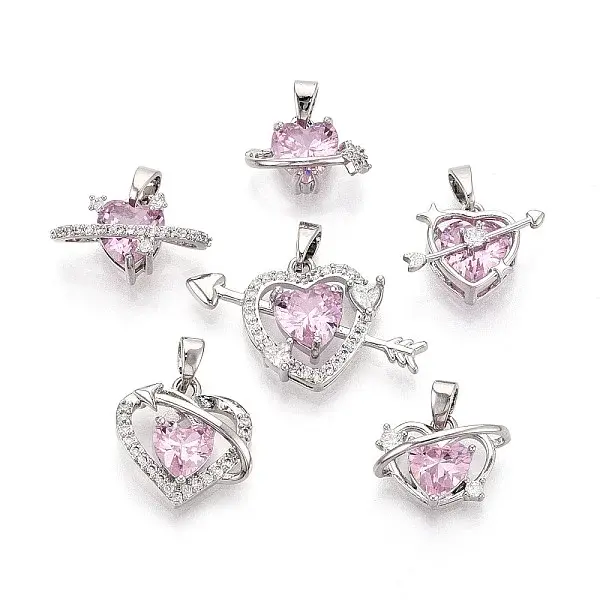 Brass Micro Pave Cubic Zirconia Pendants