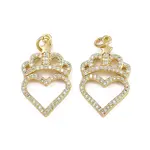 Brass Micro Pave Clear Cubic Zirconia Pendants