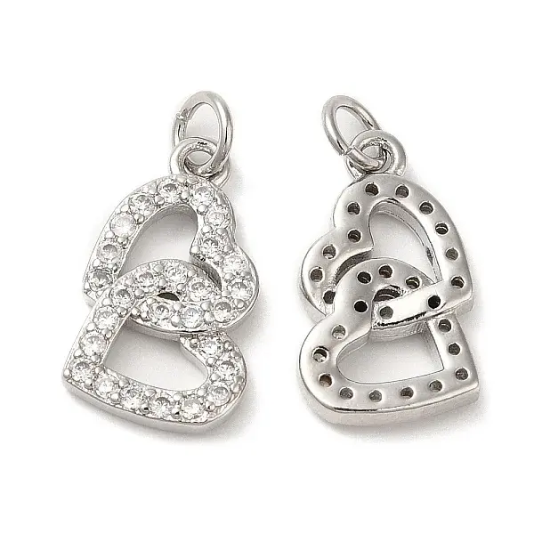 Eco-Friendly Brass Micro Pave Cubic Zirconia Pendants