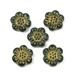 Baking Paint and Golden Metal Enlaced Glass Beads