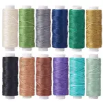 12Rolls 12 Colors Waxed Polyester Cord