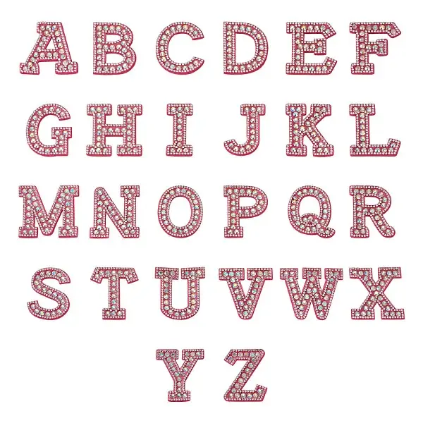 Alphabet Resin Rhinestone Patches