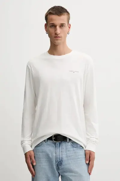 Bavlněné tričko s dlouhým rukávem Tommy Jeans
