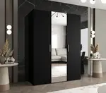 Šatní skříň Abi Bari 2 Rozměry: 150 cm, Pásky / úchyty: Kašmír, Barva korpusu + barva dveří: Černá + Černá