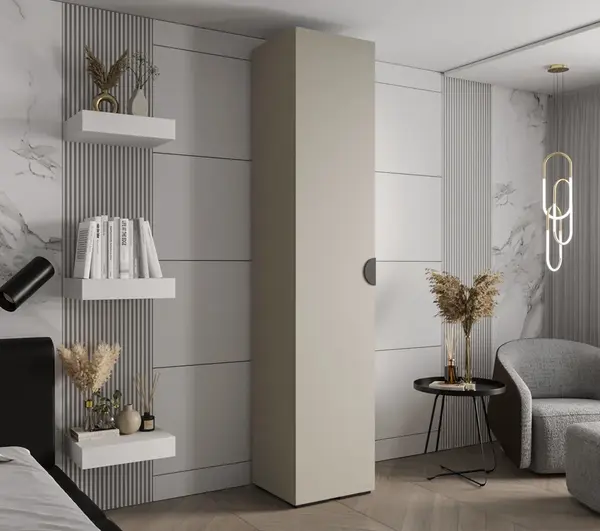 Šatní skříň Abi Inova 4 Rozměry: 50 cm, Pásky / úchyty: Černá, Barva korpusu + barva dveří: Kašmír