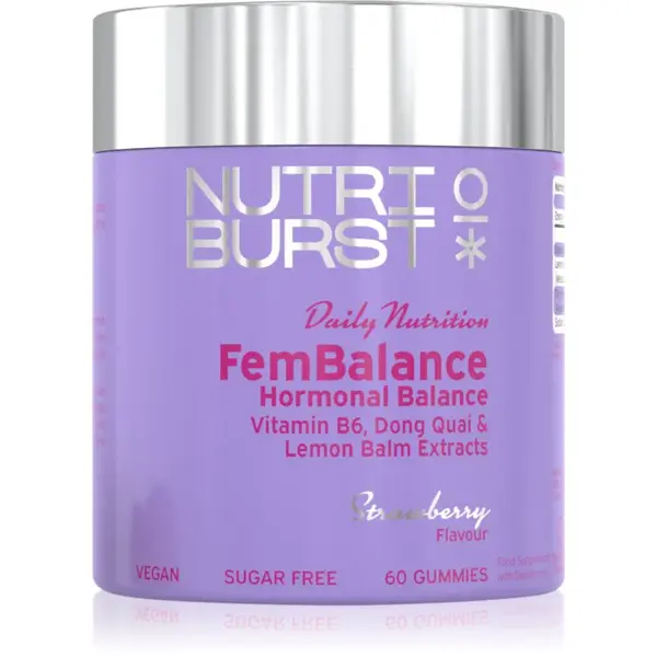 Nutriburst Daily Nutrition FemBalance žuvacie mäkké tobolky pre ženy príchuť Strawberry 60 ks