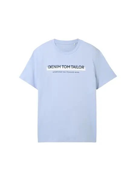 TOM TAILOR DENIM Tričko  svetlomodrá / tmavomodrá / biela