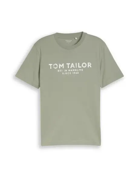 TOM TAILOR Tričko  kaki / biela