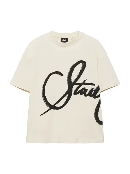 Pull&Bear Tričko 'STWD'  čierna / šedobiela