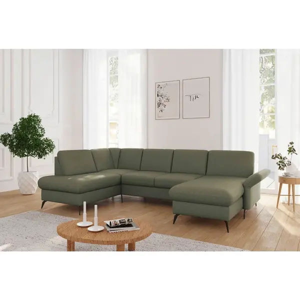Sit & More SEDACÍ SOUPRAVA, textil, olivově zelená