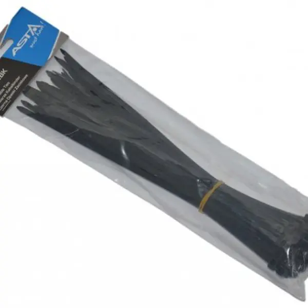 Stahovací pásky 5 x 250 mm, 50 kusů, černá barva - ASTA Barva: černá