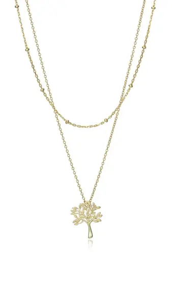 Viceroy Moderní pozlacený dvojitý náhrdelník Strom života Trend 13010C100-00