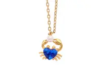 Oliver Weber Pozlacený náhrdelník s krabem a perlou 12446G