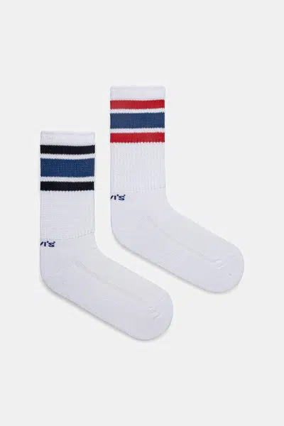 Ponožky Levi's 2-pack bílá barva, 37157-1216
