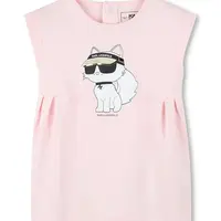 Dětské bavlněné šaty Karl Lagerfeld růžová barva, mini, Z30510