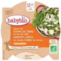 BABYBIO brambory a fazolky s krůtími plátky 230 g