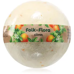 Folk & Flora Citrus koupelová bomba s osvěžujícím účinkem 130 g