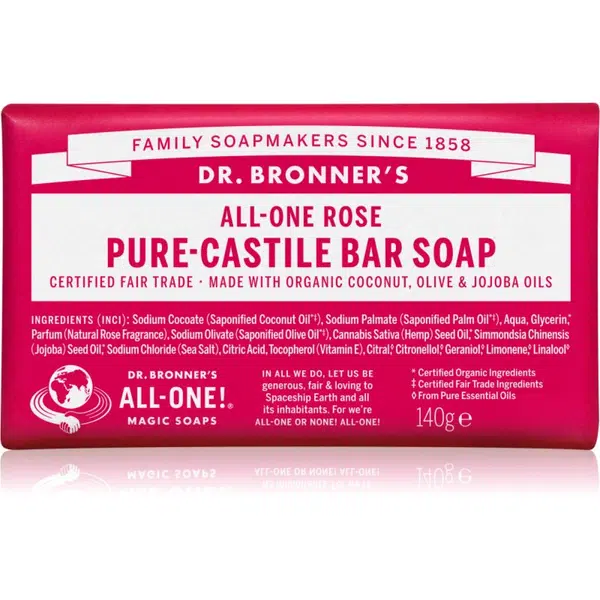 Dr. Bronner’s Rose tuhé mýdlo 140 g