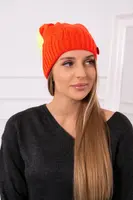 Kesi Dámská čepice s bambulí Judyta K347 oranžová