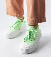 Gemre Green Sneakers with Elastic Upper Jardine