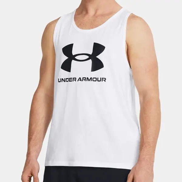 Under Armour Tílko UA SPORTSTYLE LOGO TANK-WHT - Pánské