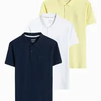 Ombre Set of men's pique knit polo shirts 3-pack