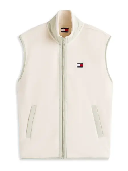 Tommy Jeans Vesta  svetlobéžová / pastelovo zelená