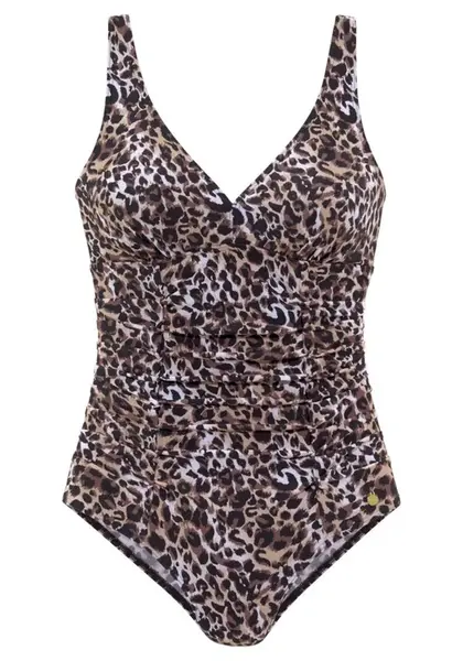 LASCANA Jednodielne plavky  hnedá / čierna / biela