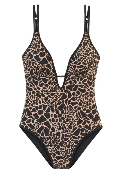 LASCANA Jednodielne plavky  béžová / čierna