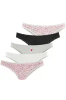 LASCANA Nohavičky  sivá melírovaná / červená / čierna / šedobiela